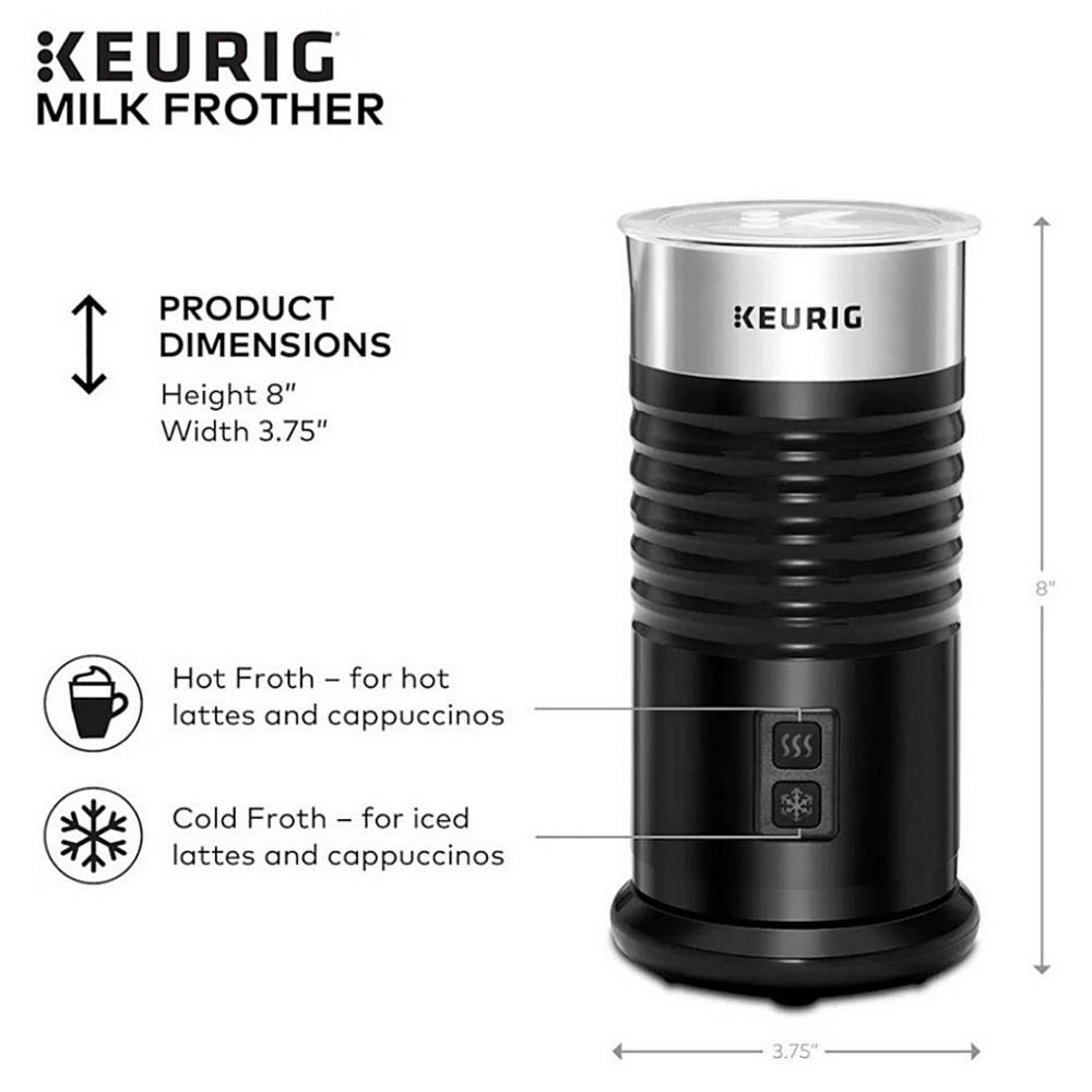 Keurig milk frother,blk. with/base